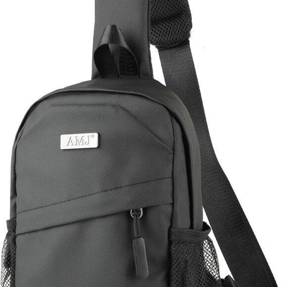 Cross-body Bag Nylon Leather Small Travel Backpack for Men Women - Picture 1 of 8